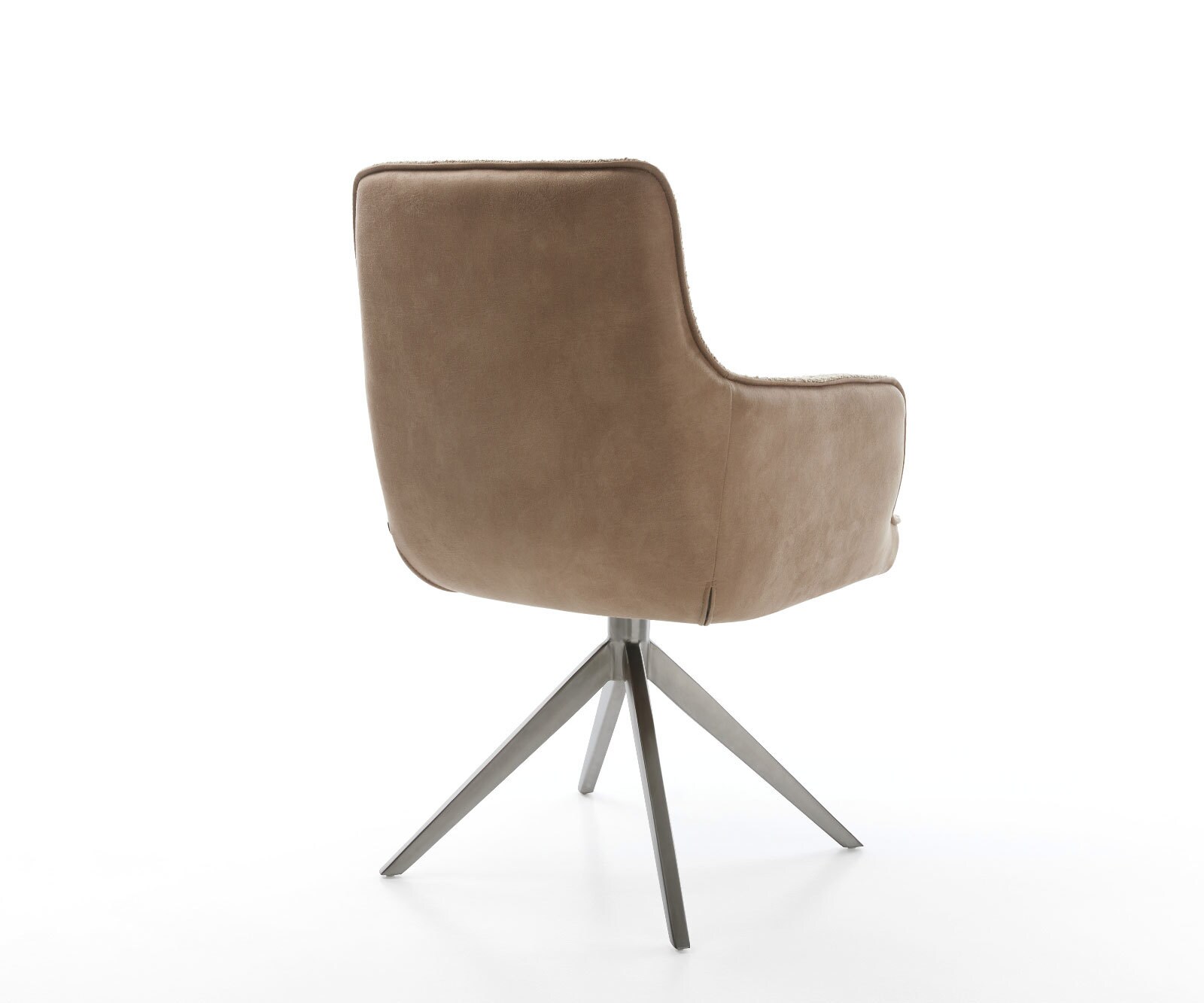 Chaise-pivotante Heira-Flex mit Armlehnen microvelours couleur boue pied croisé large grafiete pivotement sur 360° fonction bascule ressorts ensachés